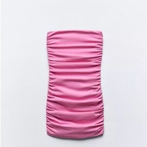 Zara Pink Ruched Dress